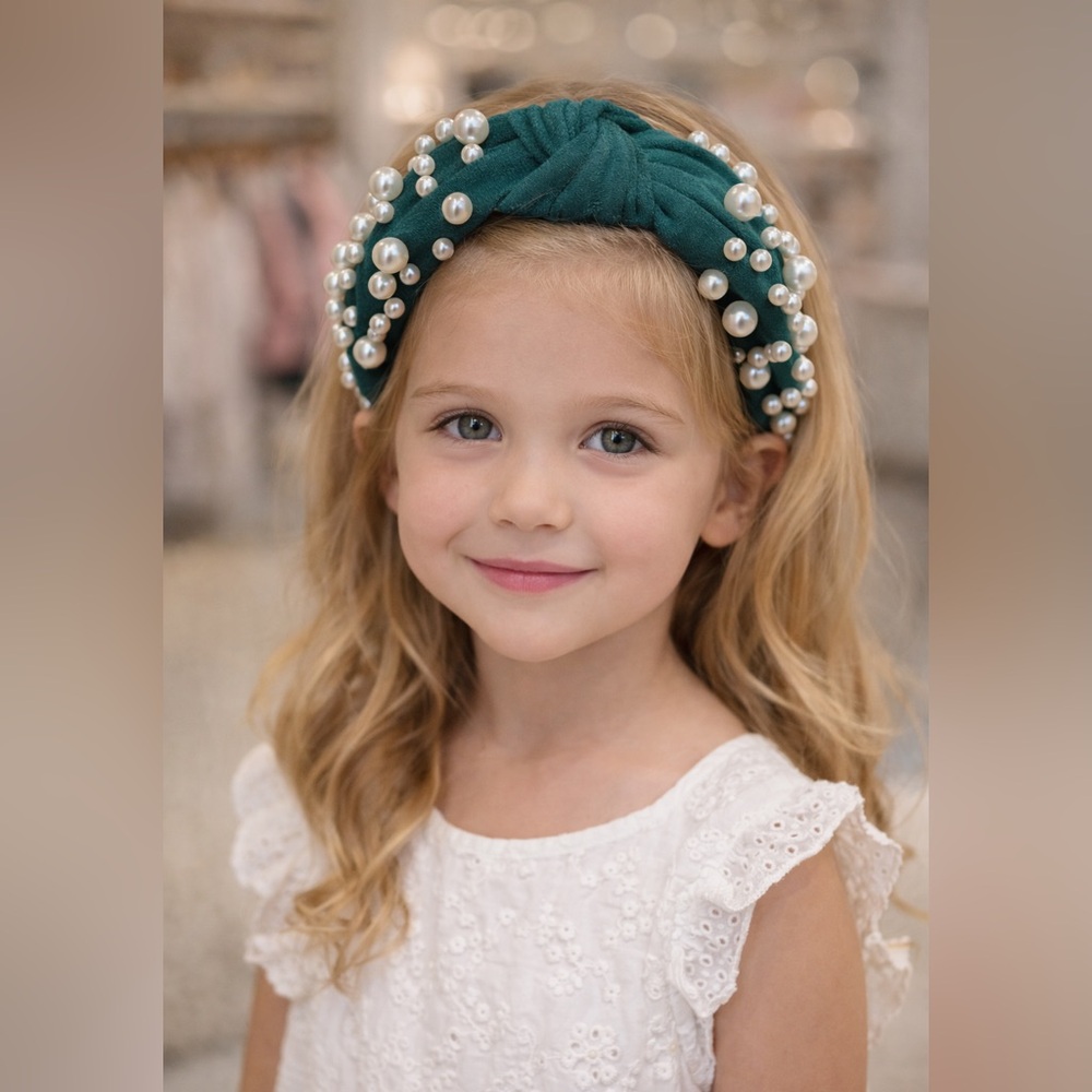 Plunder Green Pearl Embellished Headband NWOT